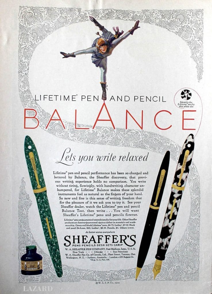 Anuncio de la Sheaffer Balance