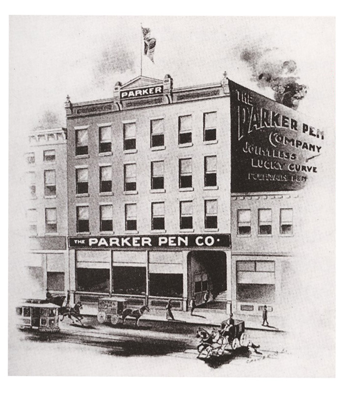 Edificio Mckey o Beberly Theatre en Janesville, sede de Parker en 1898