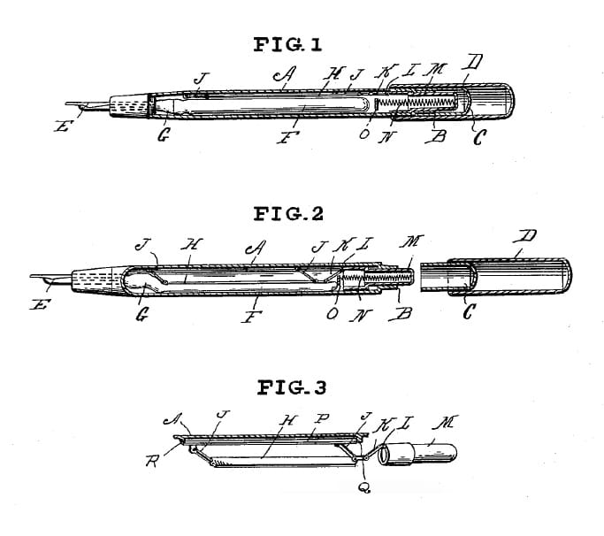 Patente relleno por botón Parker 1904