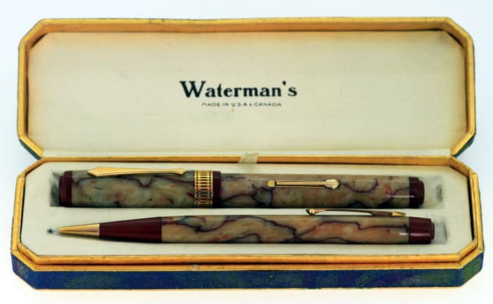 Pluma y lápiz Waterman Patrician Onyx en estuche original