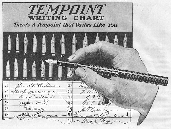 Anuncio pluma Wahl Tempoint Roller Ball Clip 1919