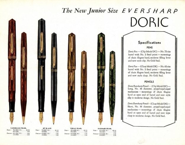 Catálogo Wahl Eversharp Doric Junior con precios