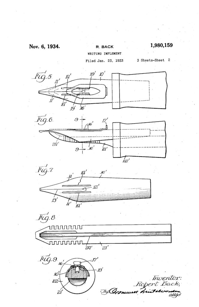 Página dos de la patente del plumín