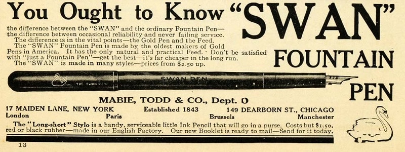 anuncio Swan 1909