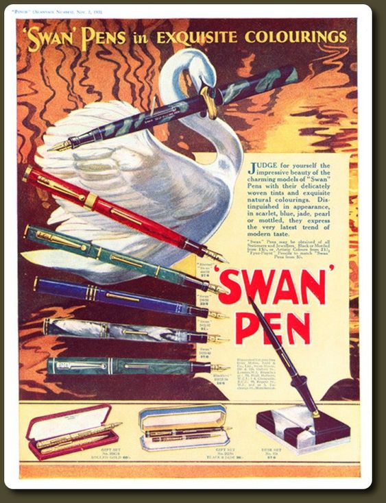 Pluma Swan de colores